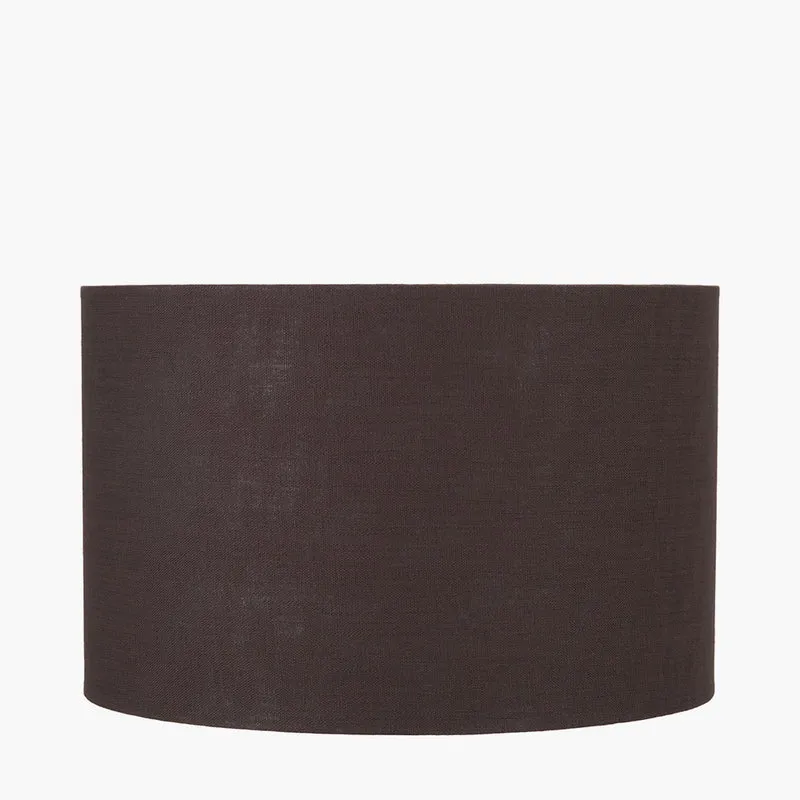 Lino 35cm Bitter Chocolate Self Lined Linen Cylinder Lampshade
