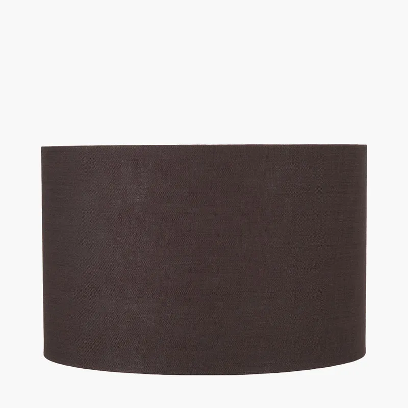 Lino 35cm Bitter Chocolate Self Lined Linen Cylinder Lampshade
