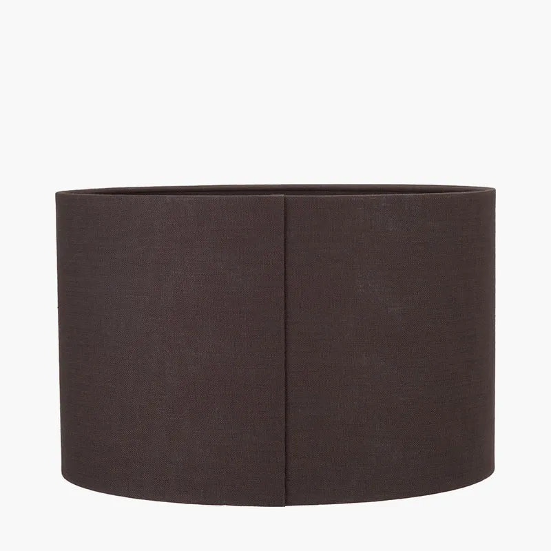 Lino 35cm Bitter Chocolate Self Lined Linen Cylinder Lampshade