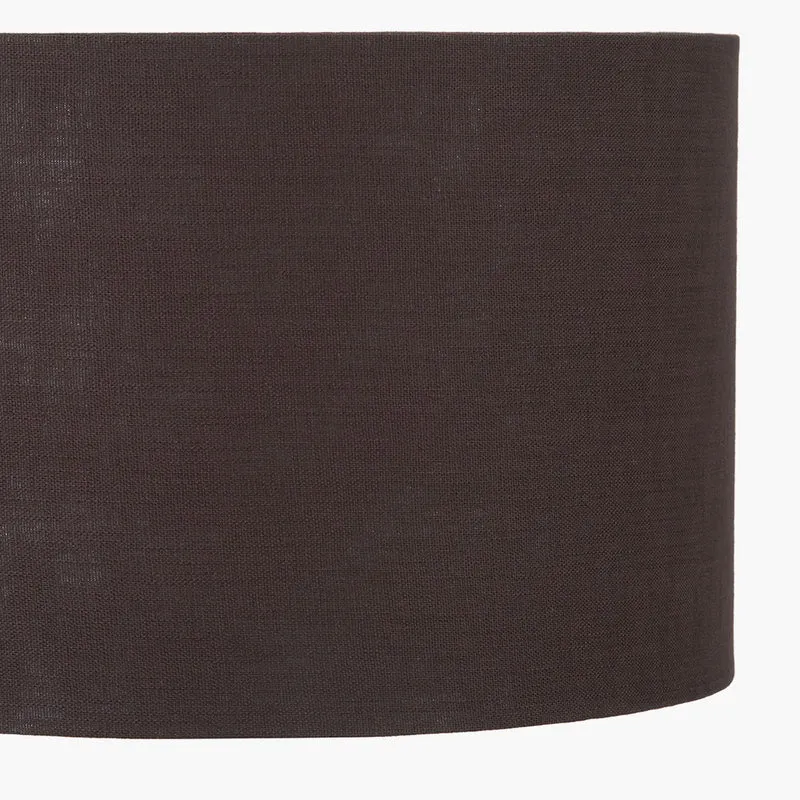 Lino 35cm Bitter Chocolate Self Lined Linen Cylinder Lampshade