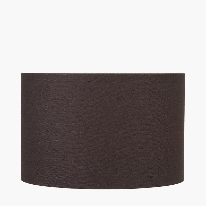 Lino 30cm Bitter Chocolate Self Lined Linen Cylinder Lampshade