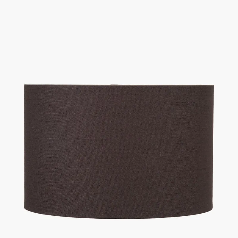 Lino 30cm Bitter Chocolate Self Lined Linen Cylinder Lampshade