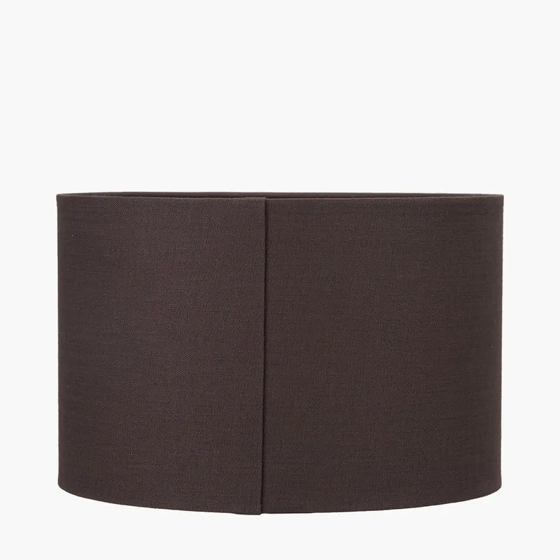 Lino 30cm Bitter Chocolate Self Lined Linen Cylinder Lampshade