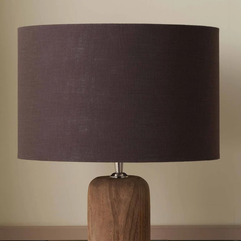 Lino 30cm Bitter Chocolate Self Lined Linen Cylinder Lampshade