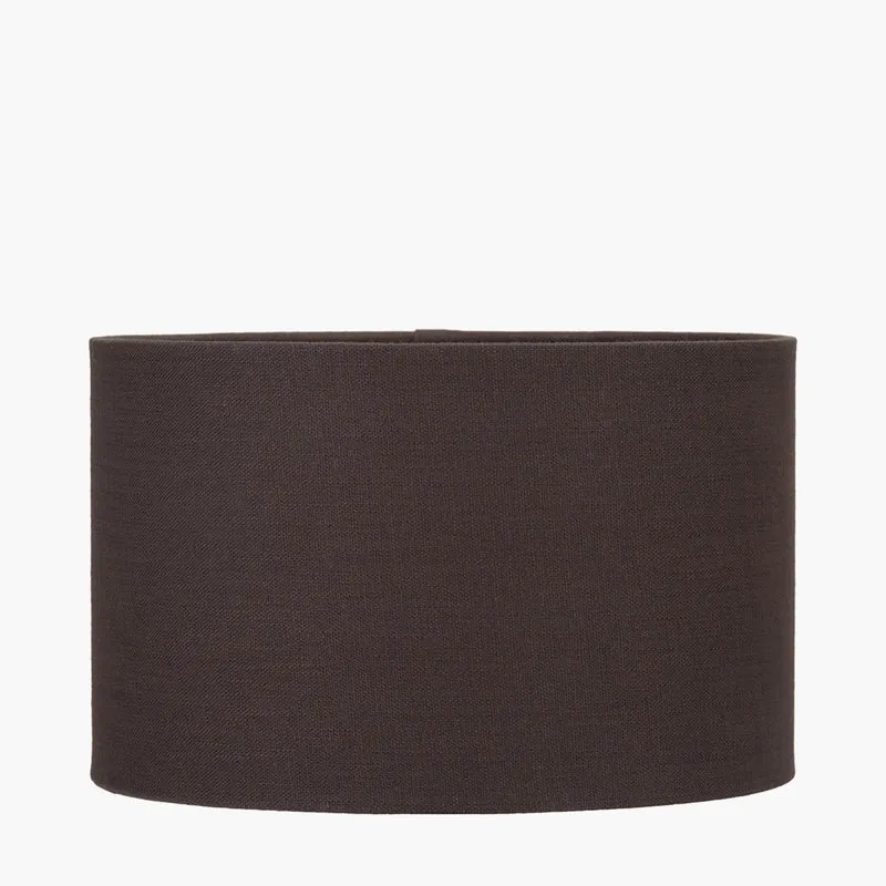 Lino 25cm Bitter Chocolate Self Lined Linen Cylinder Lampshade