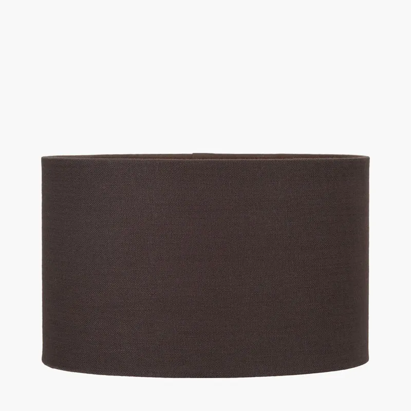Lino 25cm Bitter Chocolate Self Lined Linen Cylinder Lampshade
