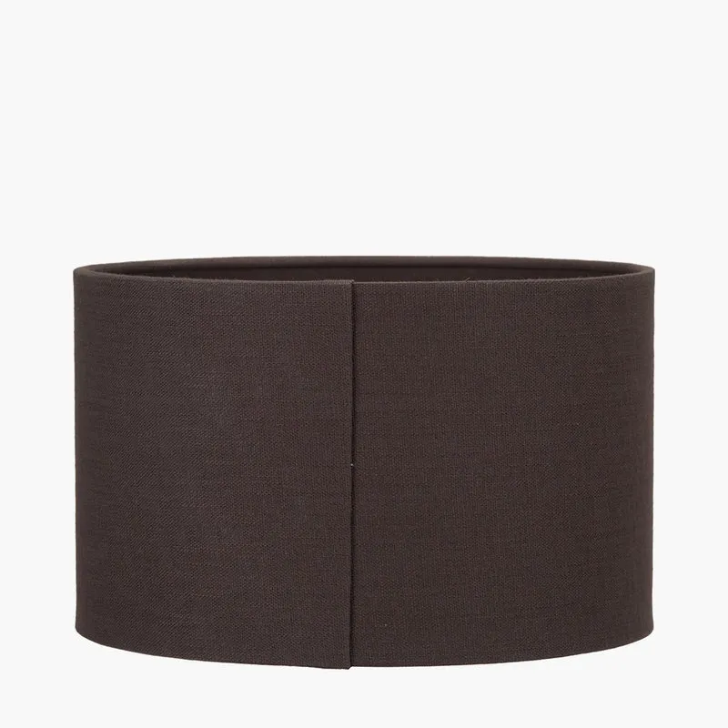 Lino 25cm Bitter Chocolate Self Lined Linen Cylinder Lampshade
