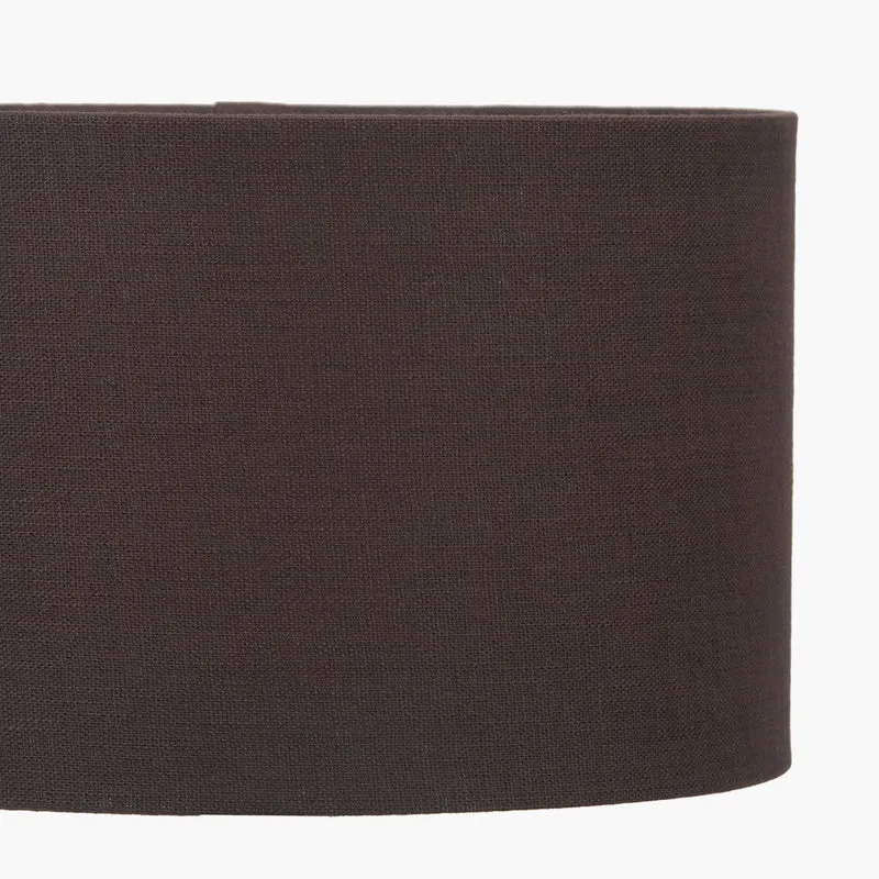 Lino 25cm Bitter Chocolate Self Lined Linen Cylinder Lampshade
