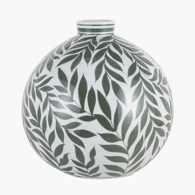 Laurel Olive Leaf Ceramic Vase