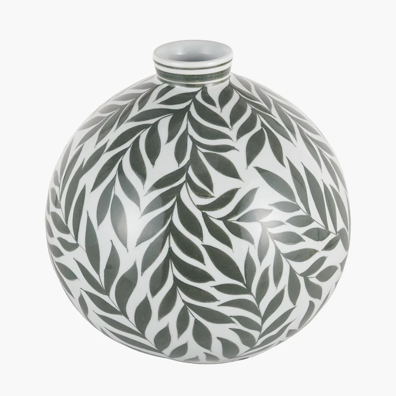 Laurel Olive Leaf Ceramic Vase