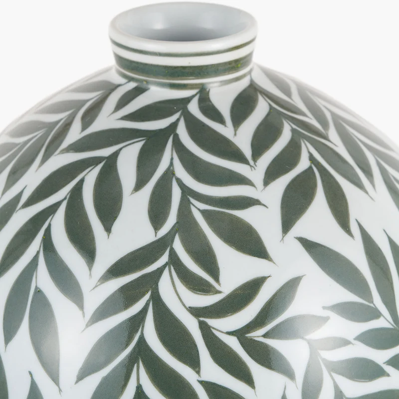 Laurel Olive Leaf Ceramic Vase