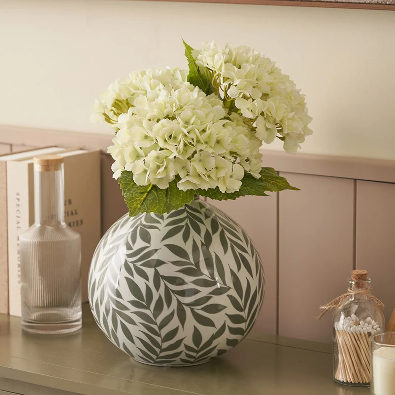 Laurel Olive Leaf Ceramic Vase