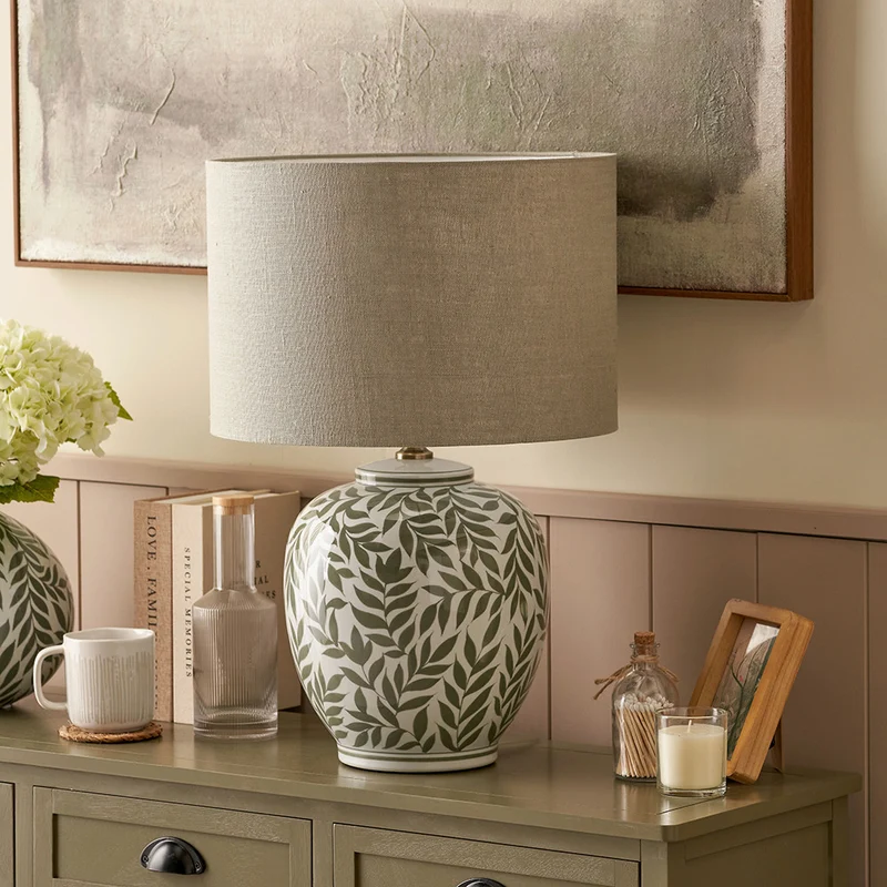 Laurel Olive Leaf Ceramic Table Lamp Base