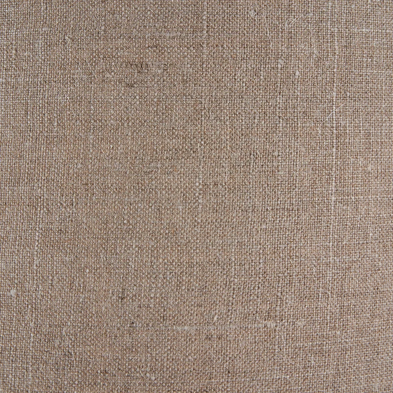 Langston Satin Brass Metal Column Floor Lamp Base with Edward 45cm Natural Linen Cylinder Lampshade