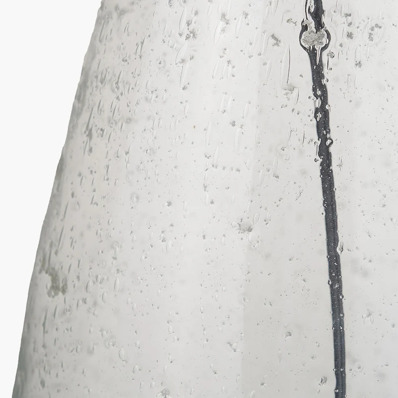 Elysia Bubble Glass and Silver Metal Table Lamp Base with Lino 40cm Grey Self Lined Linen Cylinder Lampshade