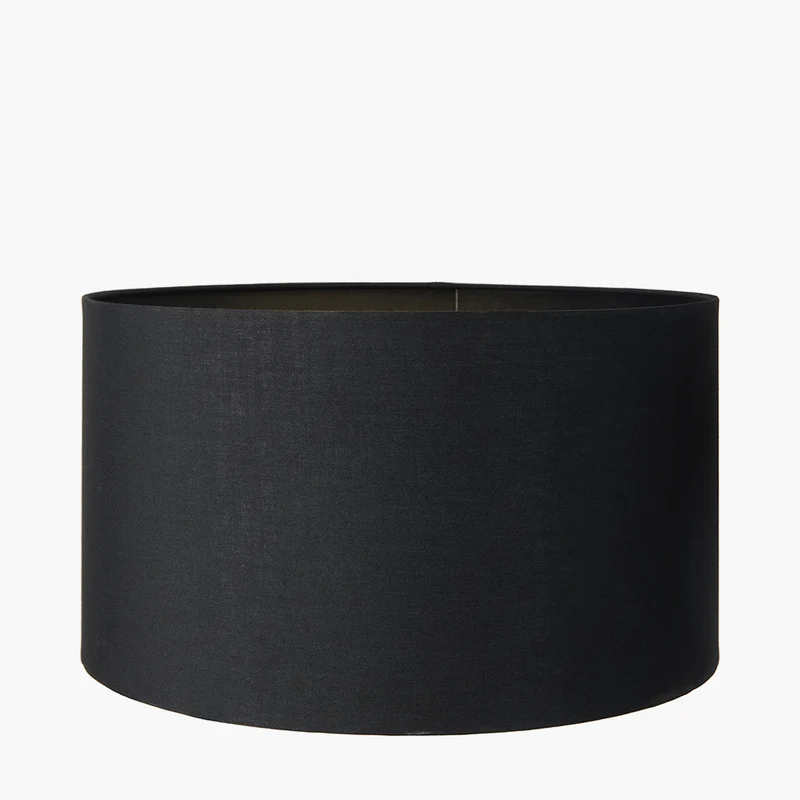 Dempsey Red Velvet and Antique Gold Metal Table Lamp Base with Harry 30cm Black Cotton Mix Cylinder Lampshade