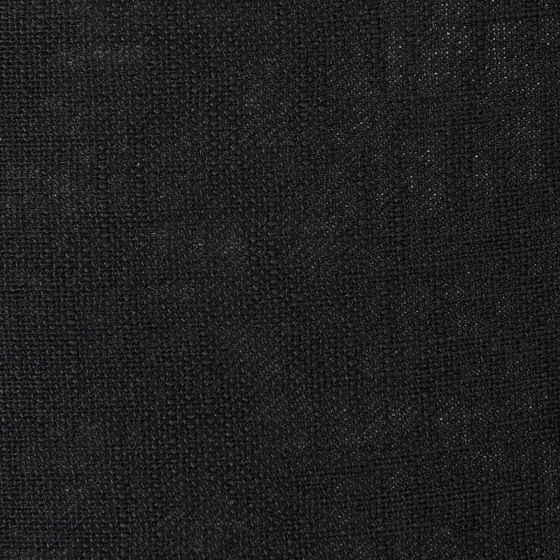 Langston Matt Black Metal Column Table Lamp Base with Lino 40cm Black Self Lined Linen Cylinder Lampshade