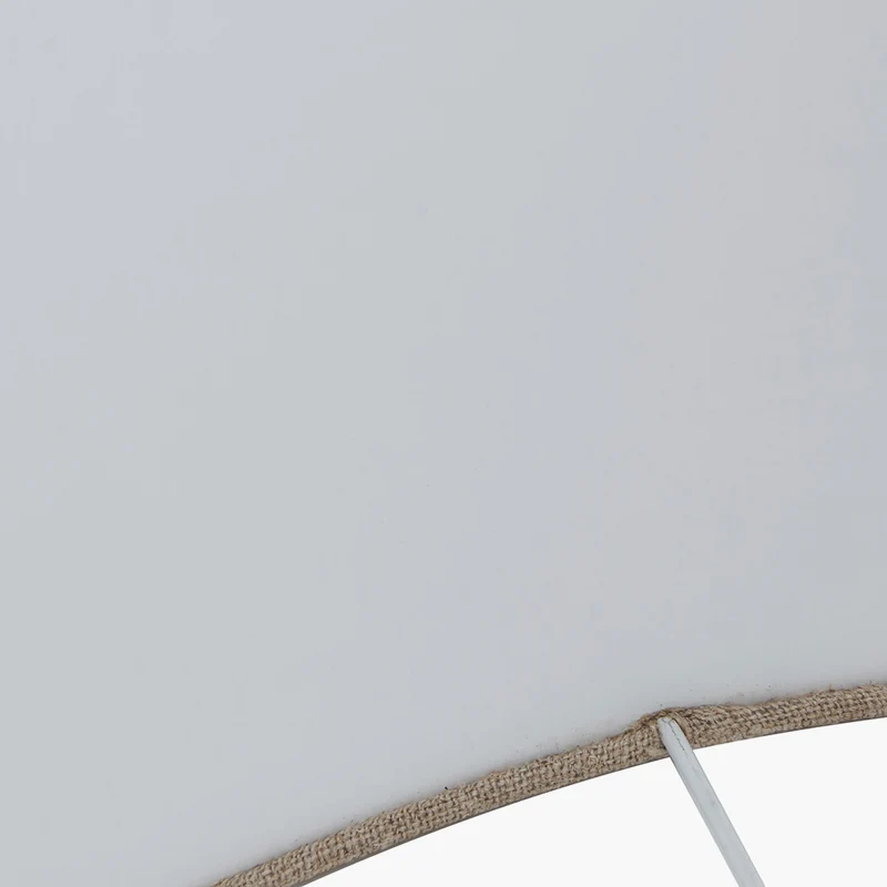 Langston Matt Black Metal Column Table Lamp Base with Edward 40cm Natural Linen Cylinder Lampshade
