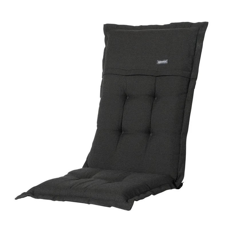 Madison stoelkussen hoge rug Rib black 123x50 cm