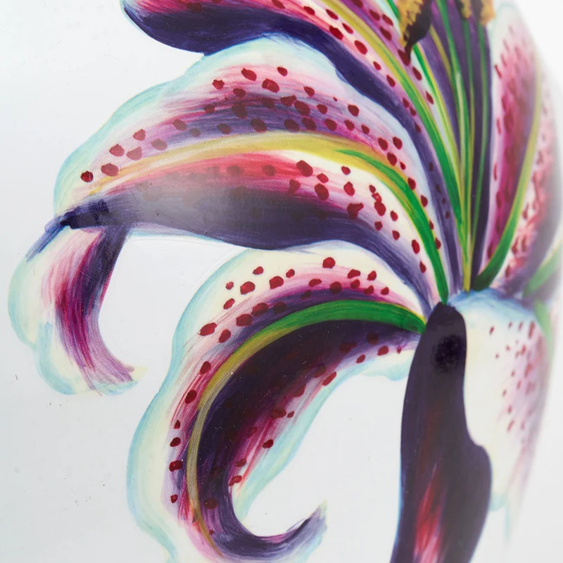 Laelia Pink Lily Ceramic Urn Vase
