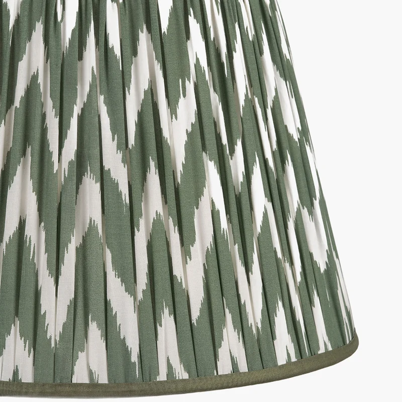 Kamilah 45cm Sage Chevron Pattered Mushroom Pleat Tapered Lampshade