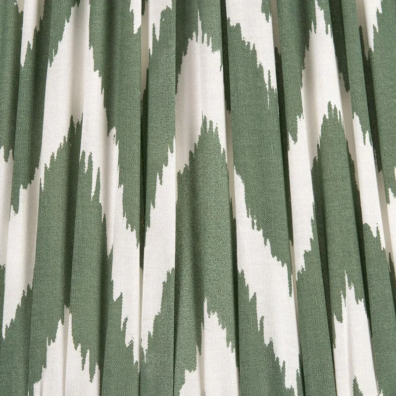 Kamilah 45cm Sage Chevron Pattered Mushroom Pleat Tapered Lampshade