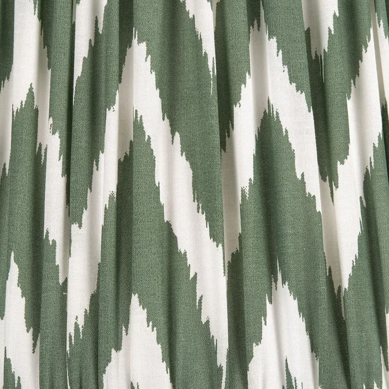 Kamilah 40cm Sage Chevron Pattered Mushroom Pleat Tapered Lampshade