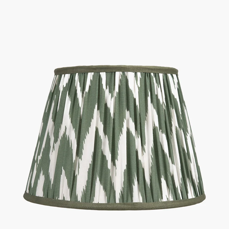 Kamilah 30cm Sage Chevron Pattered Mushroom Pleat Tapered Lampshade