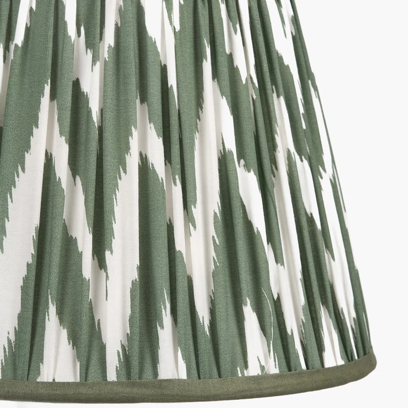 Kamilah 30cm Sage Chevron Pattered Mushroom Pleat Tapered Lampshade