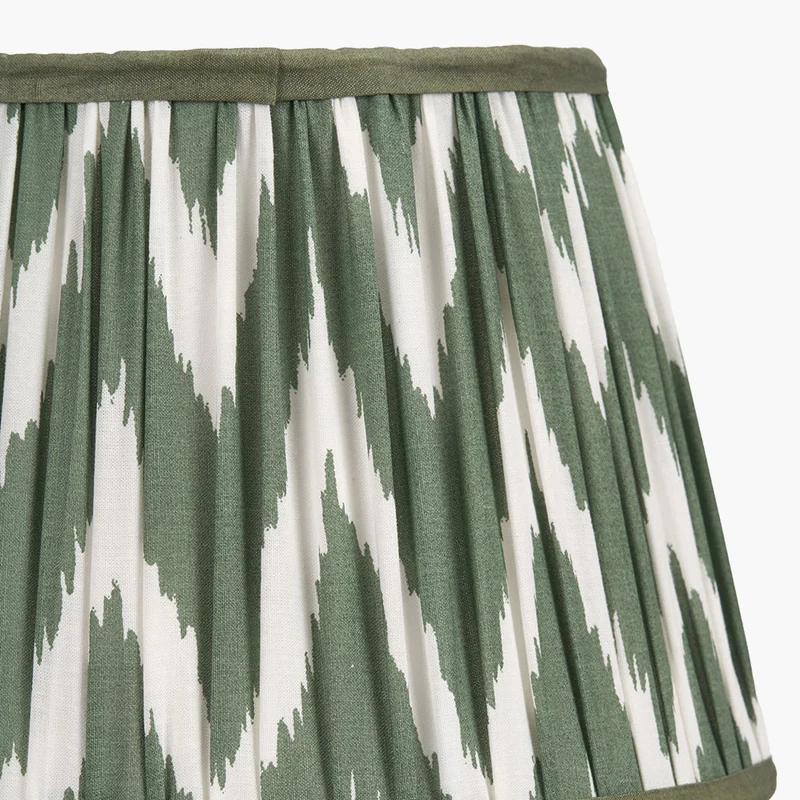 Kamilah 25cm Sage Chevron Pattered Mushroom Pleat Tapered Lampshade