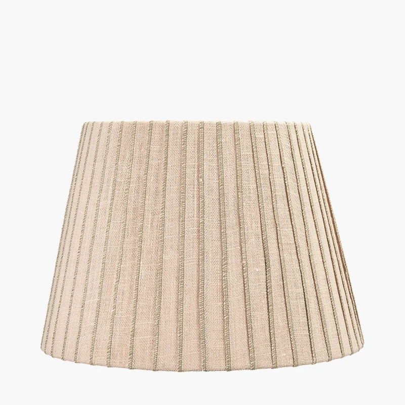 Isla 45cm Jute Striped Natural & Olive Tapered Lampshade