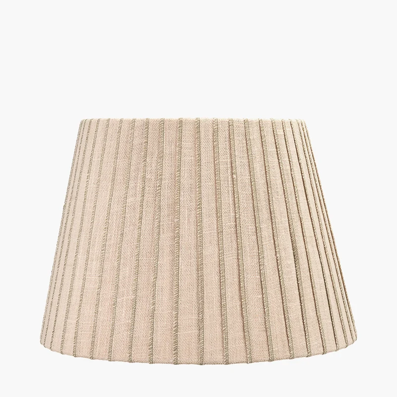 Isla 45cm Jute Striped Natural & Olive Tapered Lampshade