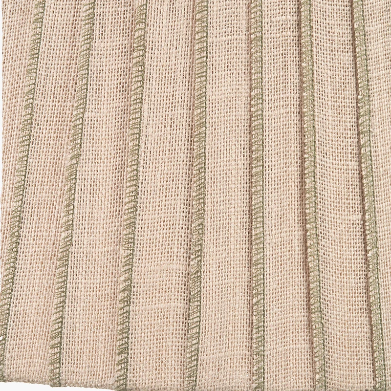 Isla 45cm Jute Striped Natural & Olive Tapered Lampshade