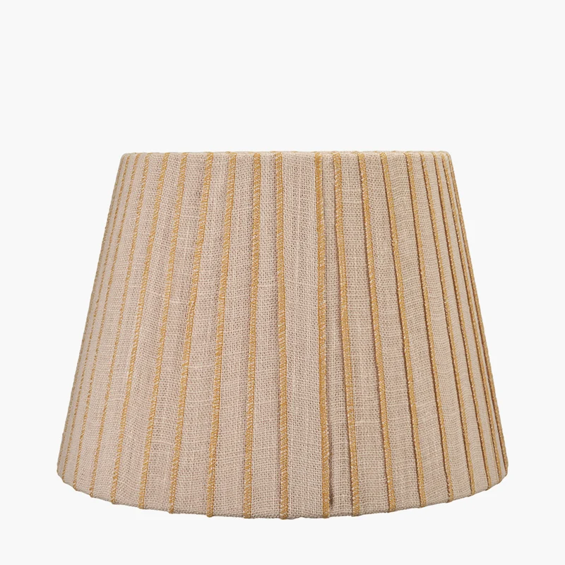 Isla 40cm Jute Striped Natural & Yellow Tapered Lampshade