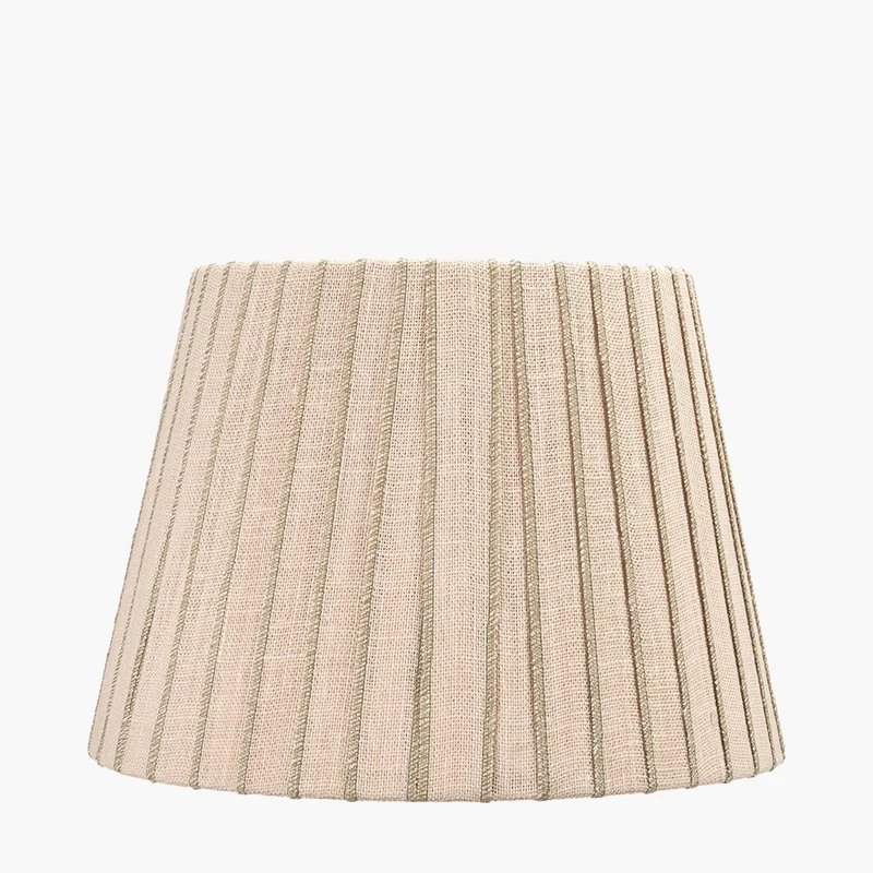 Isla 40cm Jute Striped Natural & Olive Tapered Lampshade