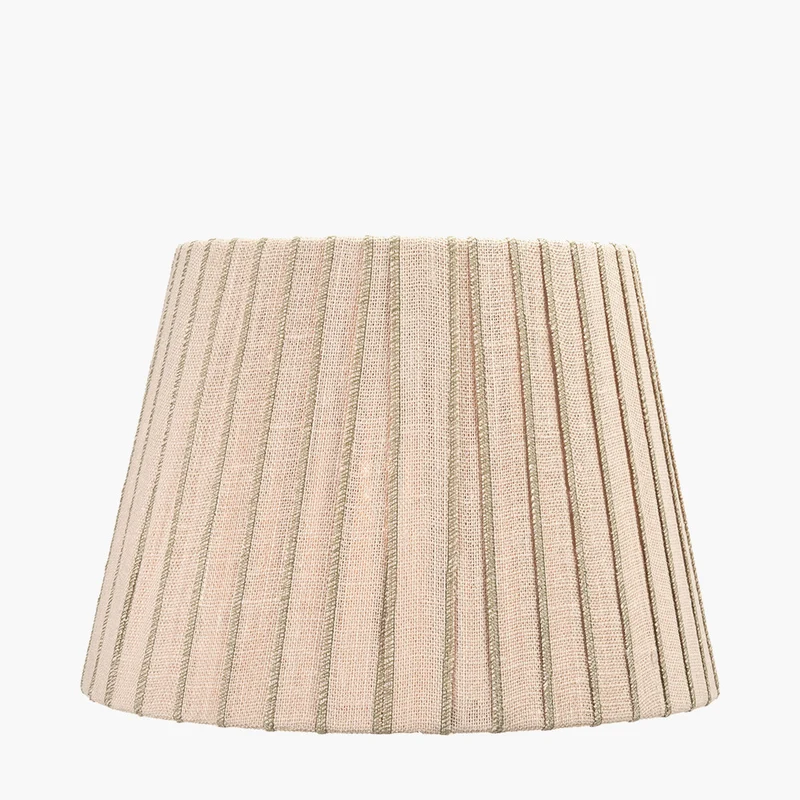 Isla 40cm Jute Striped Natural & Olive Tapered Lampshade