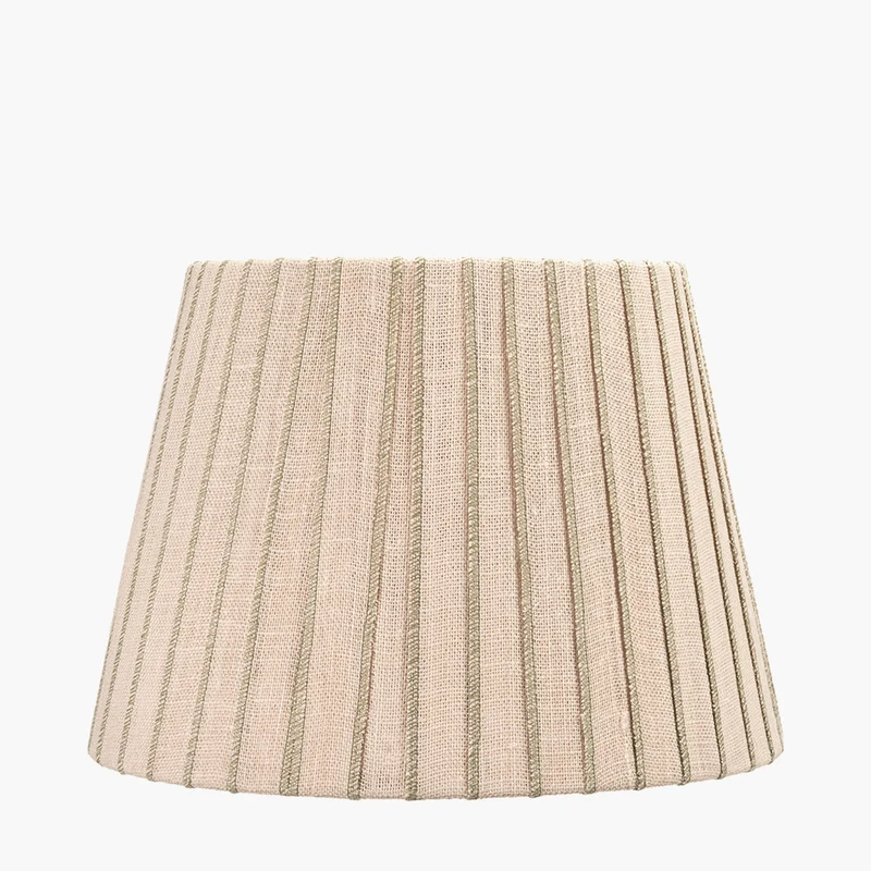 Isla 40cm Jute Striped Natural & Olive Tapered Lampshade