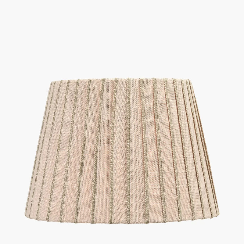 Isla 35cm Jute Striped Natural & Olive Tapered Lampshade