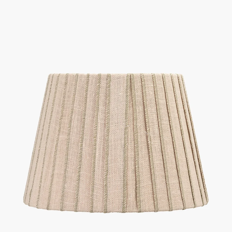 Isla 35cm Jute Striped Natural & Olive Tapered Lampshade