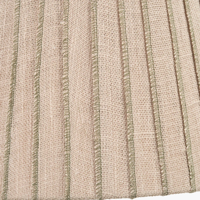 Isla 35cm Jute Striped Natural & Olive Tapered Lampshade