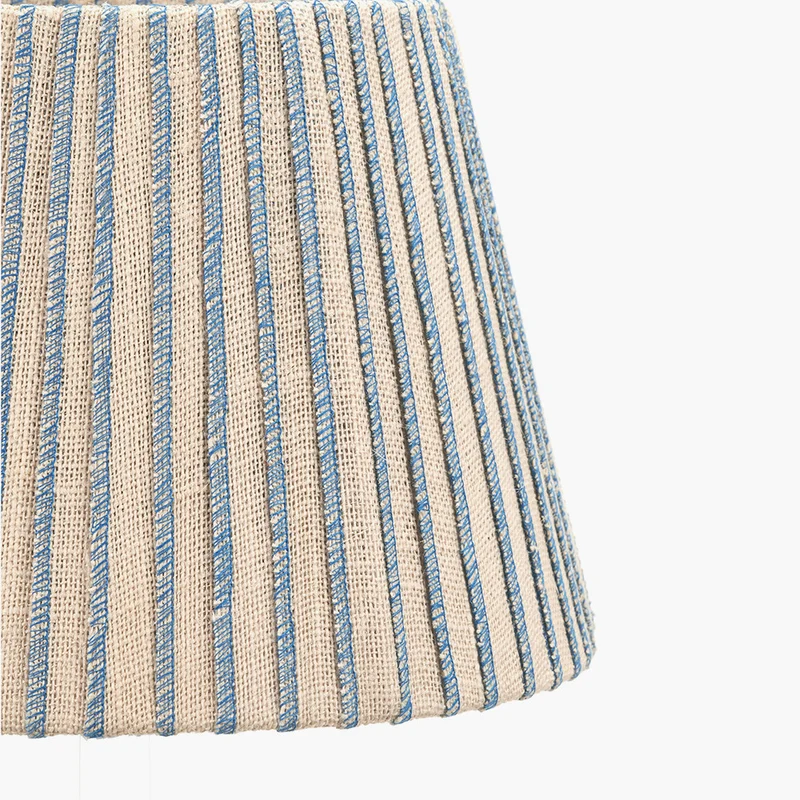 Isla 35cm Jute Striped Natural & Blue Tapered Lampshade