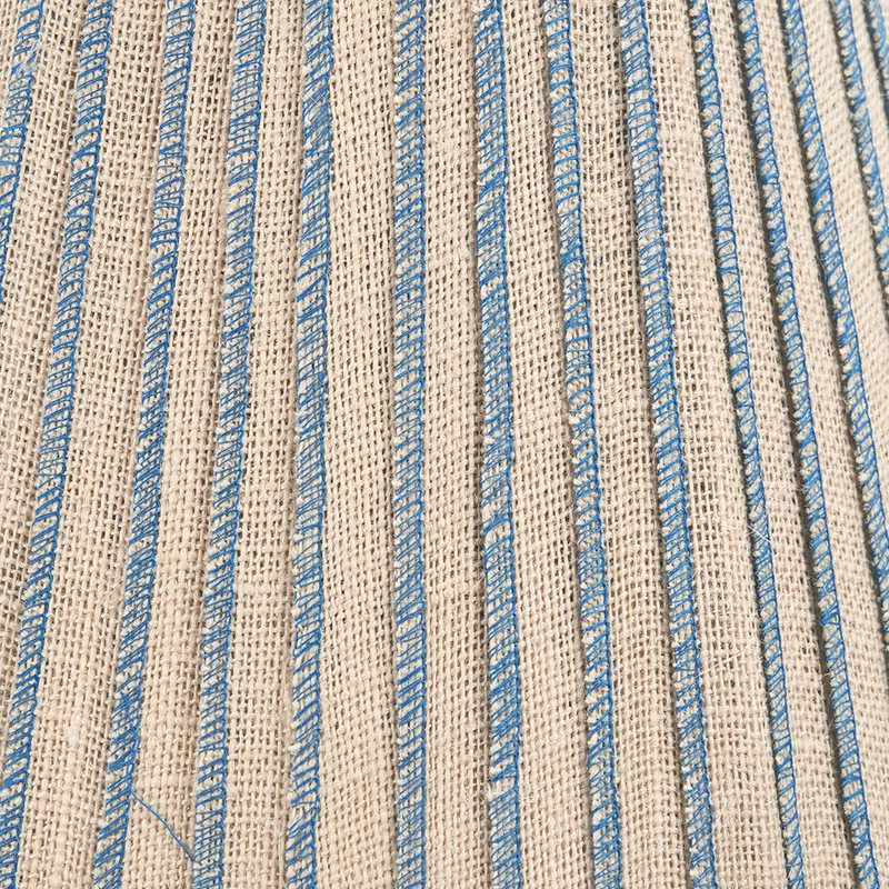 Isla 35cm Jute Striped Natural & Blue Tapered Lampshade