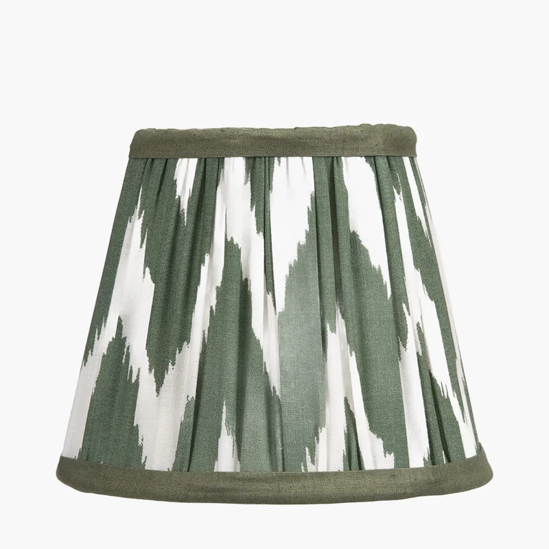 Kamilah 16cm Sage Chevron Pattered Mushroom Pleat Tapered Lampshade