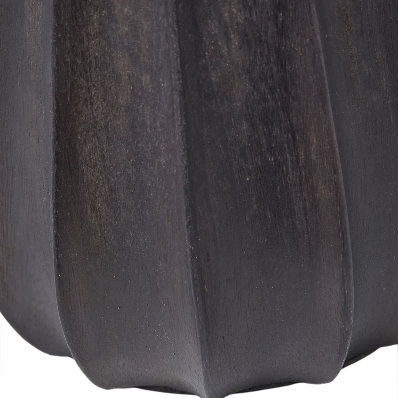 Kairo Black Tall Textured Wood Table Lamp