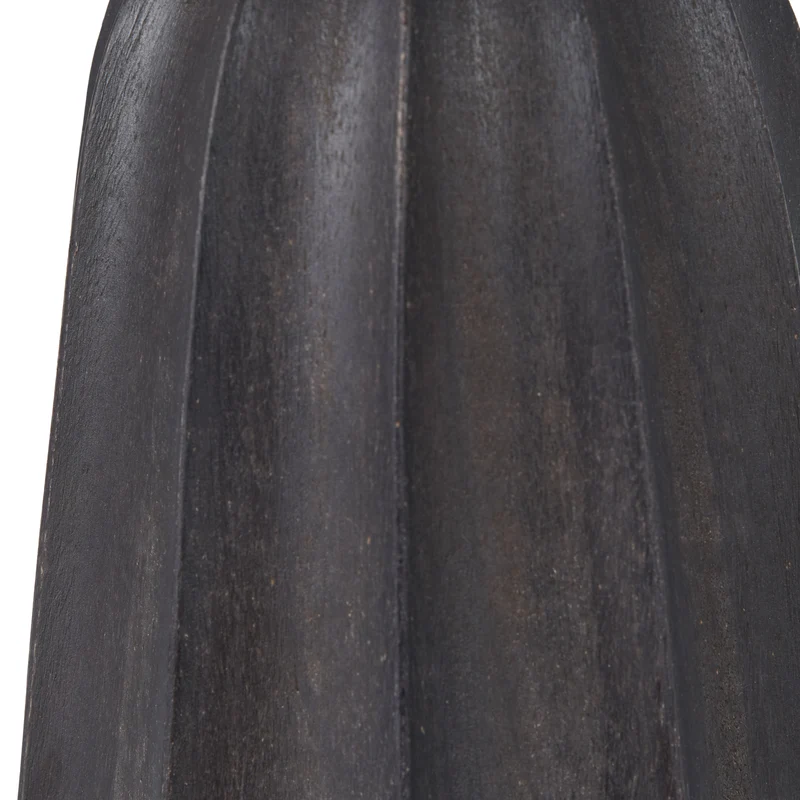Kairo Black Tall Textured Wood Table Lamp