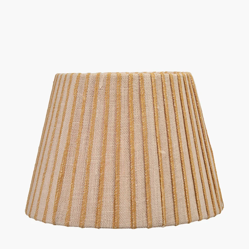 Isla 30cm Jute Striped Natural & Yellow Tapered Lampshade