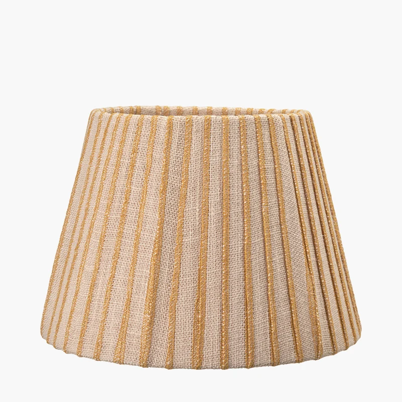 Isla 30cm Jute Striped Natural & Yellow Tapered Lampshade