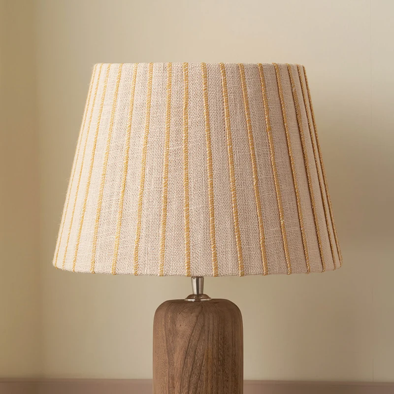 Isla 30cm Jute Striped Natural & Yellow Tapered Lampshade