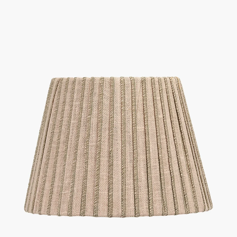 Isla 30cm Jute Striped Natural & Olive Tapered Lampshade
