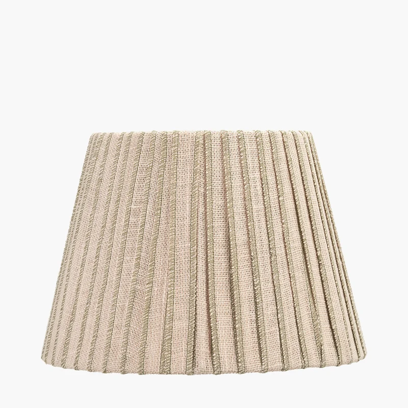 Isla 30cm Jute Striped Natural & Olive Tapered Lampshade